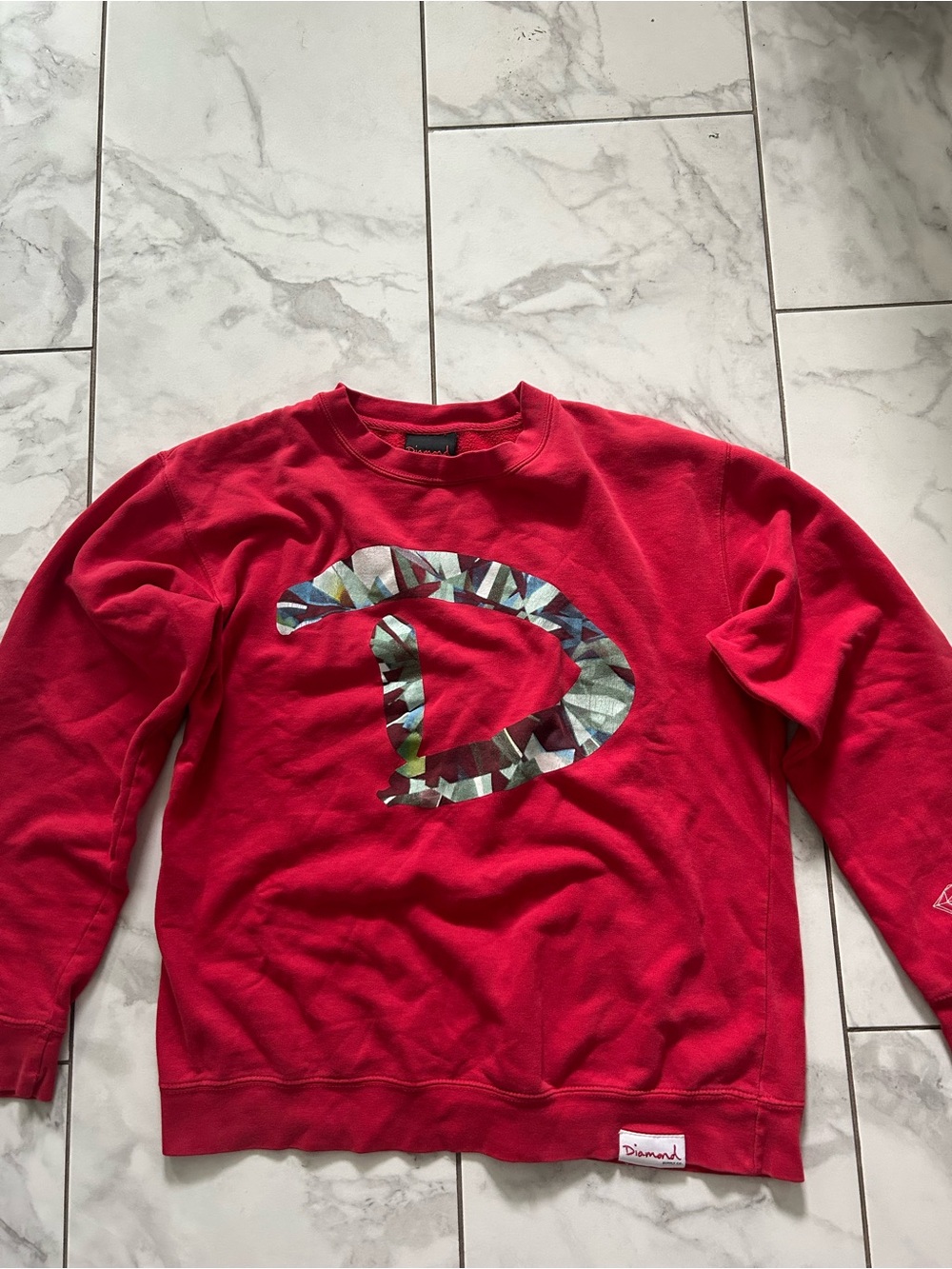 y2k Diamond Supply Co. Skateboarding Red Crewneck Sweatshirt